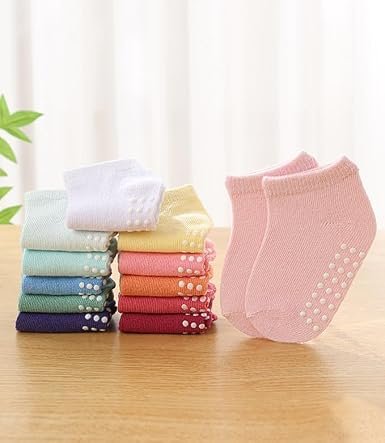 Women's Non Slip Ankle Socks 12 Pairs Soft Grip Sole Casual Home Yoga Socks