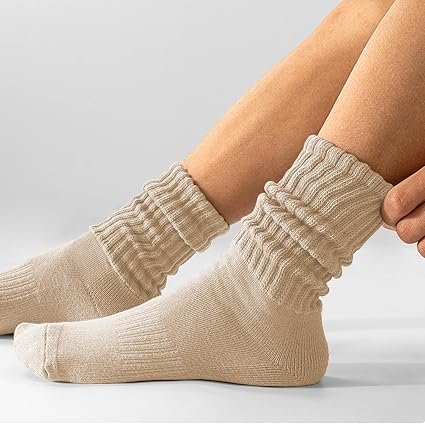 Women's Slouch Crew Socks 3 Pairs Soft Stretch Casual Warm Everyday Socks