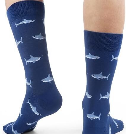 Men's Colorful Dress Socks 6 Pairs Classic Patterned Business Socks for Office Work and Casual Wear