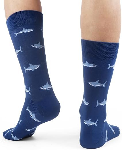 Men's Colorful Dress Socks 6 Pairs Classic Patterned Business Socks for Office Work and Casual Wear