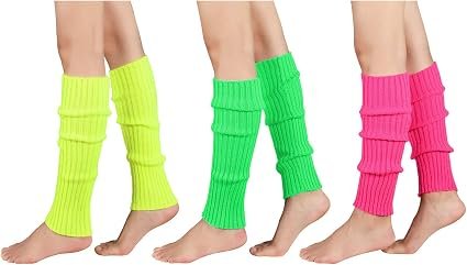 Women's Ribbed Leg Warmer Socks 3 Pairs Stretch Athletic Casual Socks for Dance Yoga and Exercise