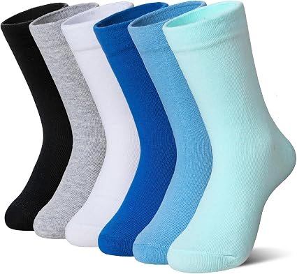 Women's Colorful Crew Socks 6 Pairs Soft Stretch Athletic Casual Socks for Sports Fitness and Daily Wear