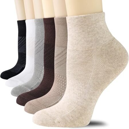 Women's Low Cut Ankle Socks 6 Pairs Breathable Stretch Casual Everyday Socks