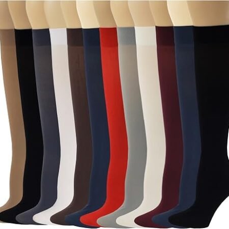 Men's Striped Dress Socks 12 Pairs Assorted Color Business Casual Socks for Office and Everyday Wear
