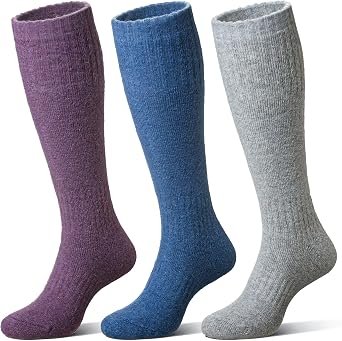 Women's Knee High Socks 3 Pairs Soft Stretch Athletic Sports Socks for Running Fitness and Everyday Wear